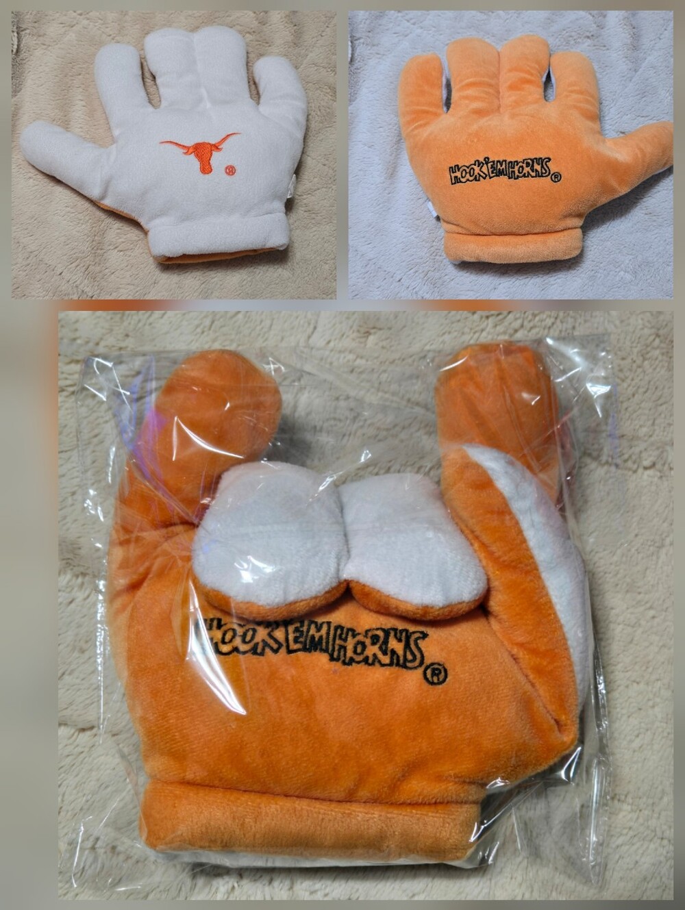 University of Texas Longhorns Hook ‘Em Horns Hand, 1 single reversible glove